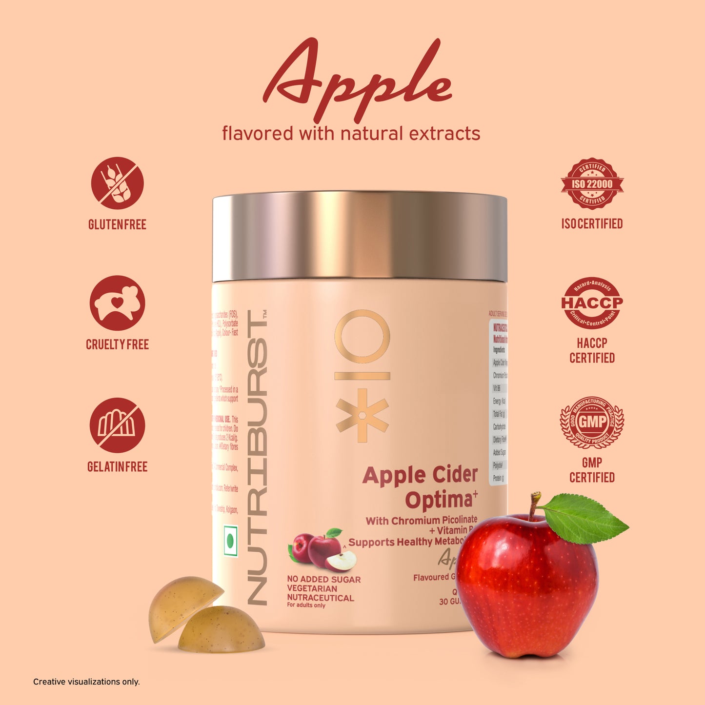 Nutriburst Apple Cider Optima Gummies for Weight Management