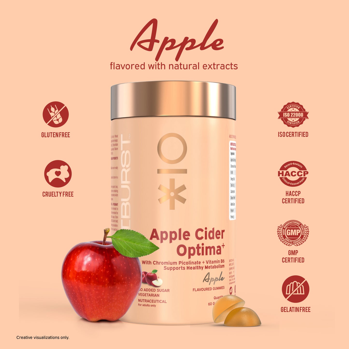 Nutriburst Apple Cider Optima Gummies for Weight Management