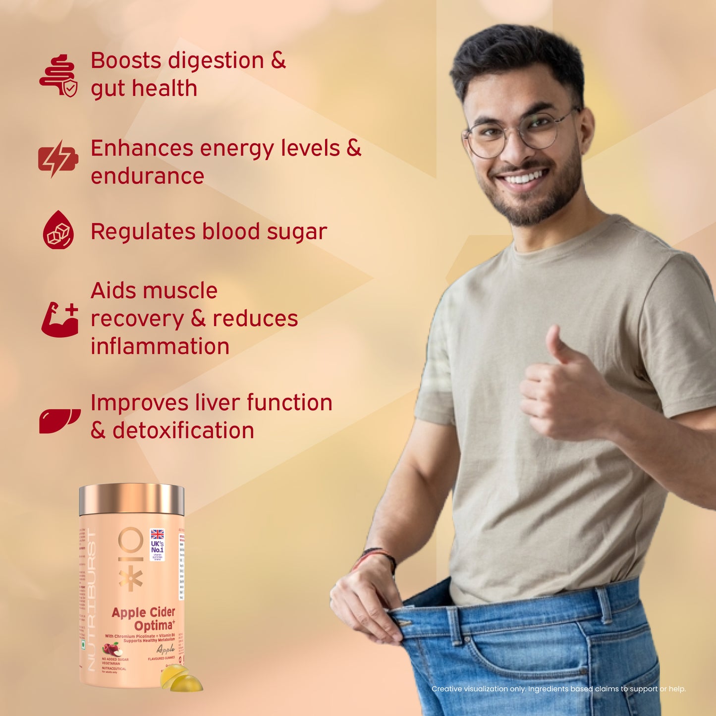 Nutriburst Apple Cider Optima Gummies for Weight Management