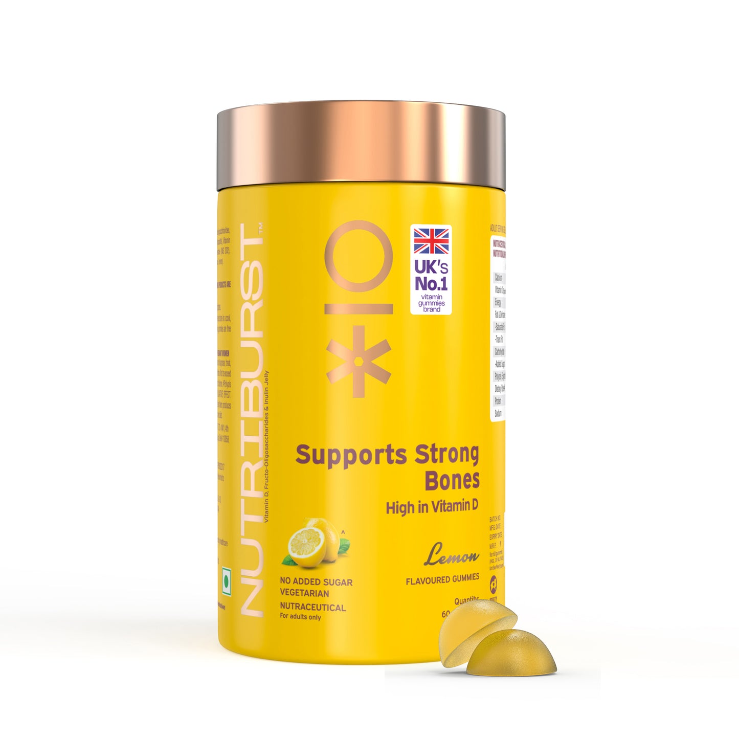Nutriburst Support Muscles & Bones Gummies with Vitamin D2 & Calcium