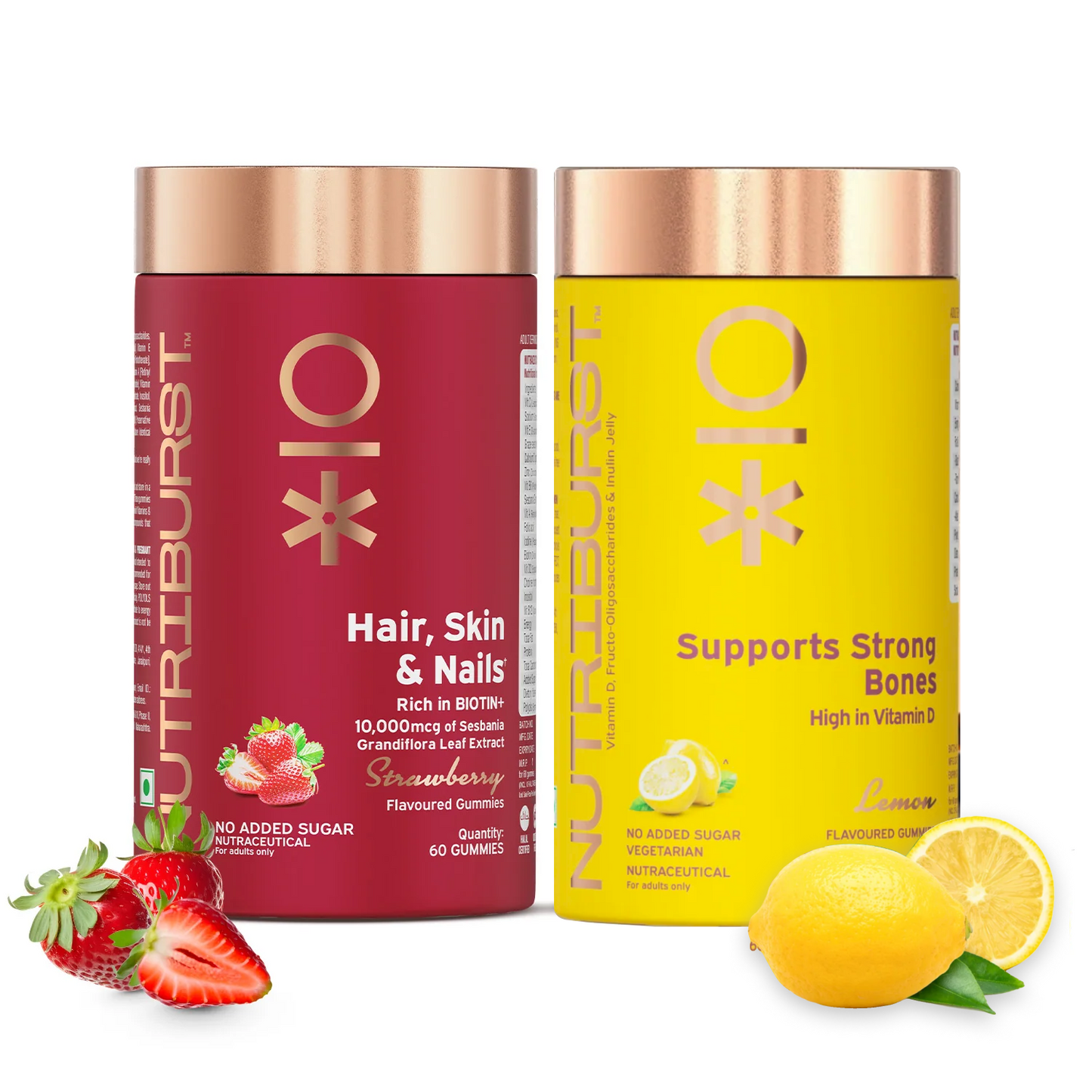 Nutriburst The Nourishment Booster - Hair Skin & Nails and Supports Muscles & Bones Gummies Combo