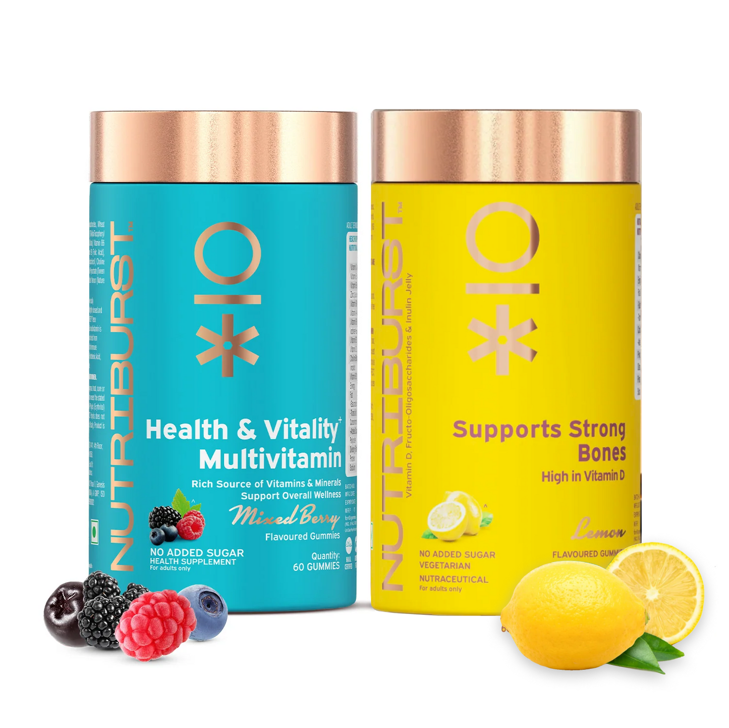 Nutriburst The Power Booster - Health & Vitality Multivitamins and Supports Muscles & Bones Gummies Combo