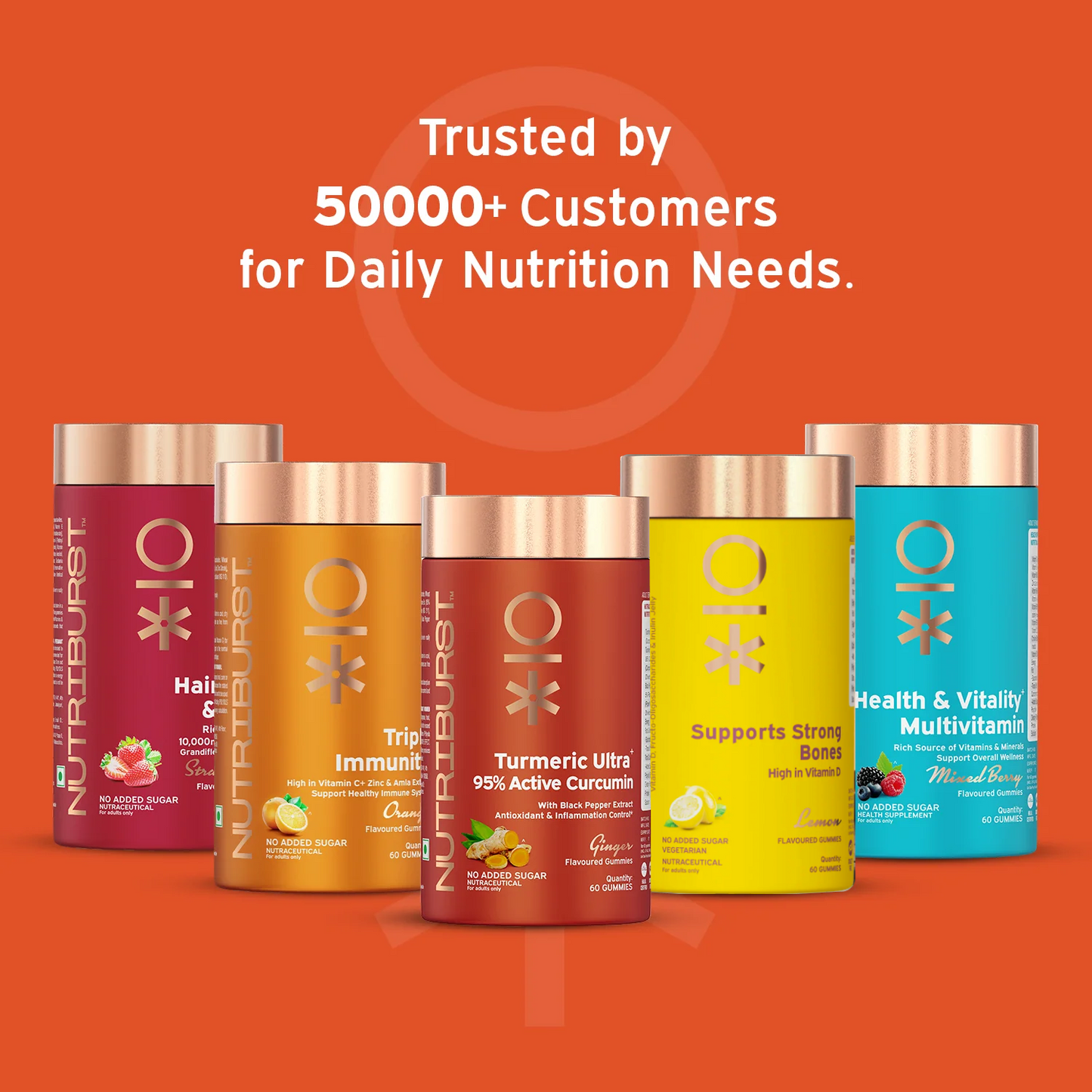 Nutriburst The Immunity Booster - Turmeric Ultra and Supports Muscles & Bones Gummies Combo