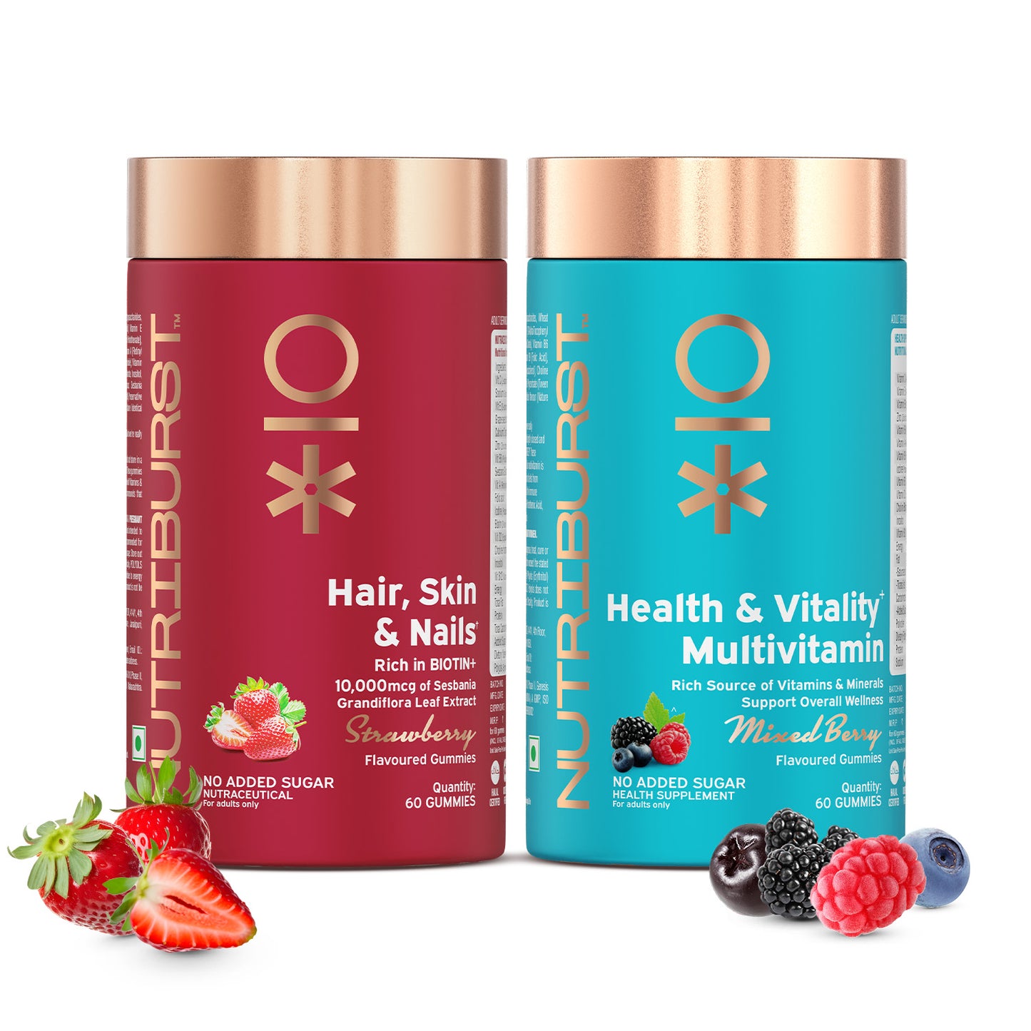 Nutriburst The Resilience Booster - Hair Skin & Nails and Health and Vitality Gummies Combo