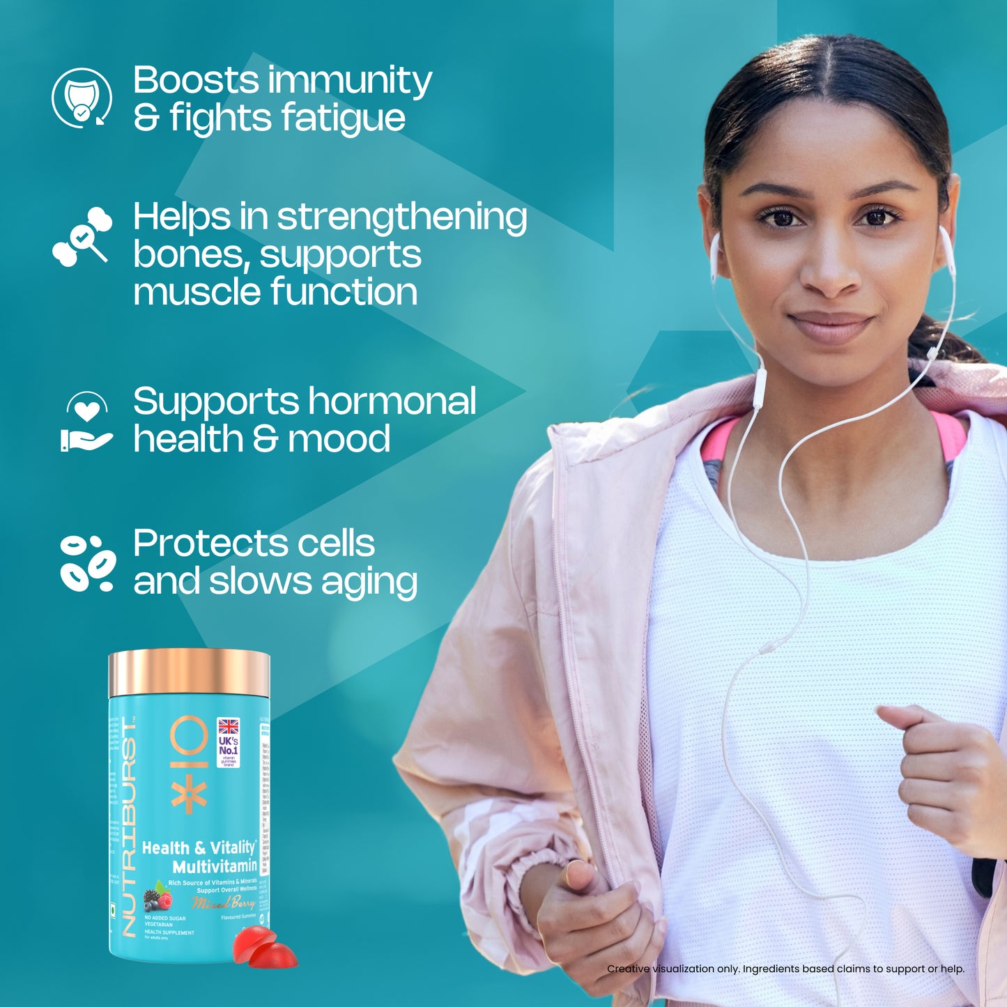 Nutriburst Health & Vitality Multivitamin Gummies for Daily Nutrition