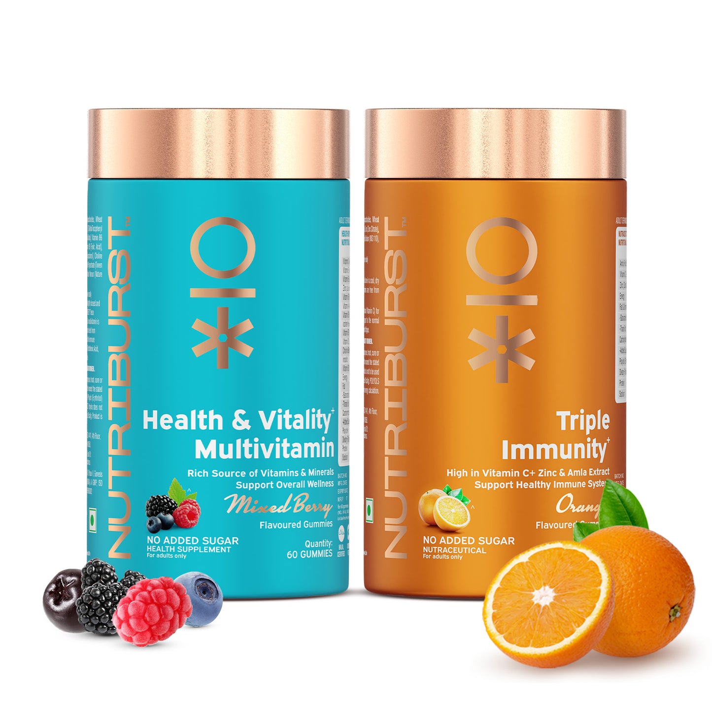 Nutriburst The Wellness Booster - Health & Vitality Multivitamins and Triple ImmunityGummies Combo