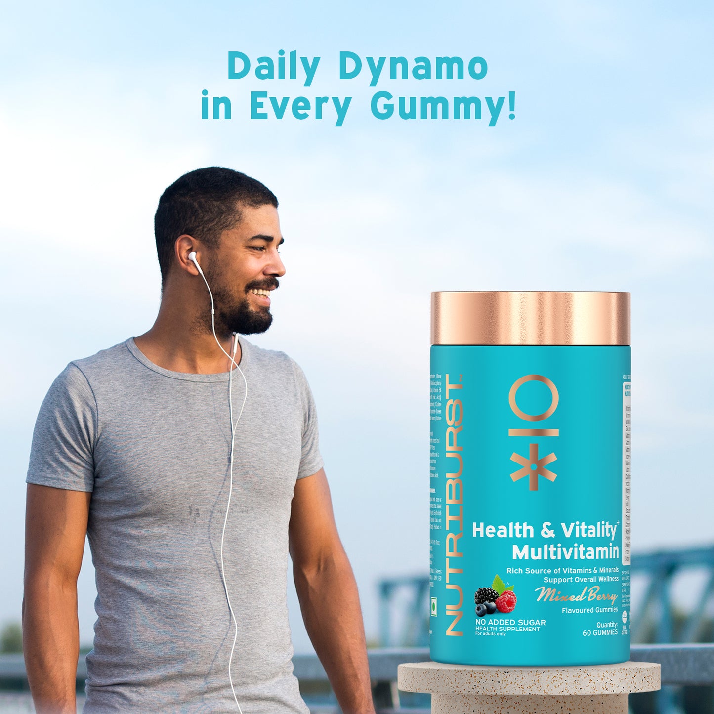 Nutriburst The Healthy Booster - Health & Vitality Multivitamin and Turmeric Ultra Gummies Combo