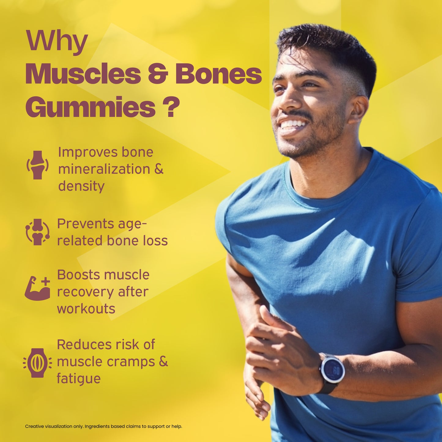 Nutriburst Support Muscles & Bones Gummies with Vitamin D2 & Calcium
