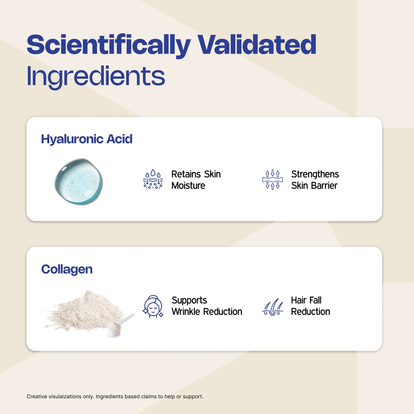 Nutriburst Korean Marine Collagen Peptides Supplement for Skin, Hair, Nails & Joints | Clinically Proven Ingredient | High Absorption 8 gms Collagen, 100 gms
