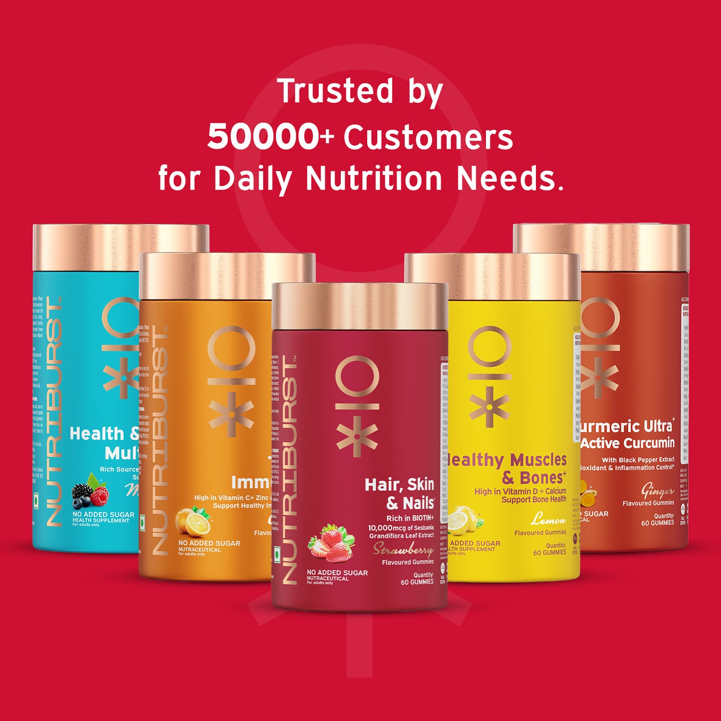 Nutriburst The Vibrancy Booster - Hair Skin & Nails and Triple Immunity Gummies Combo