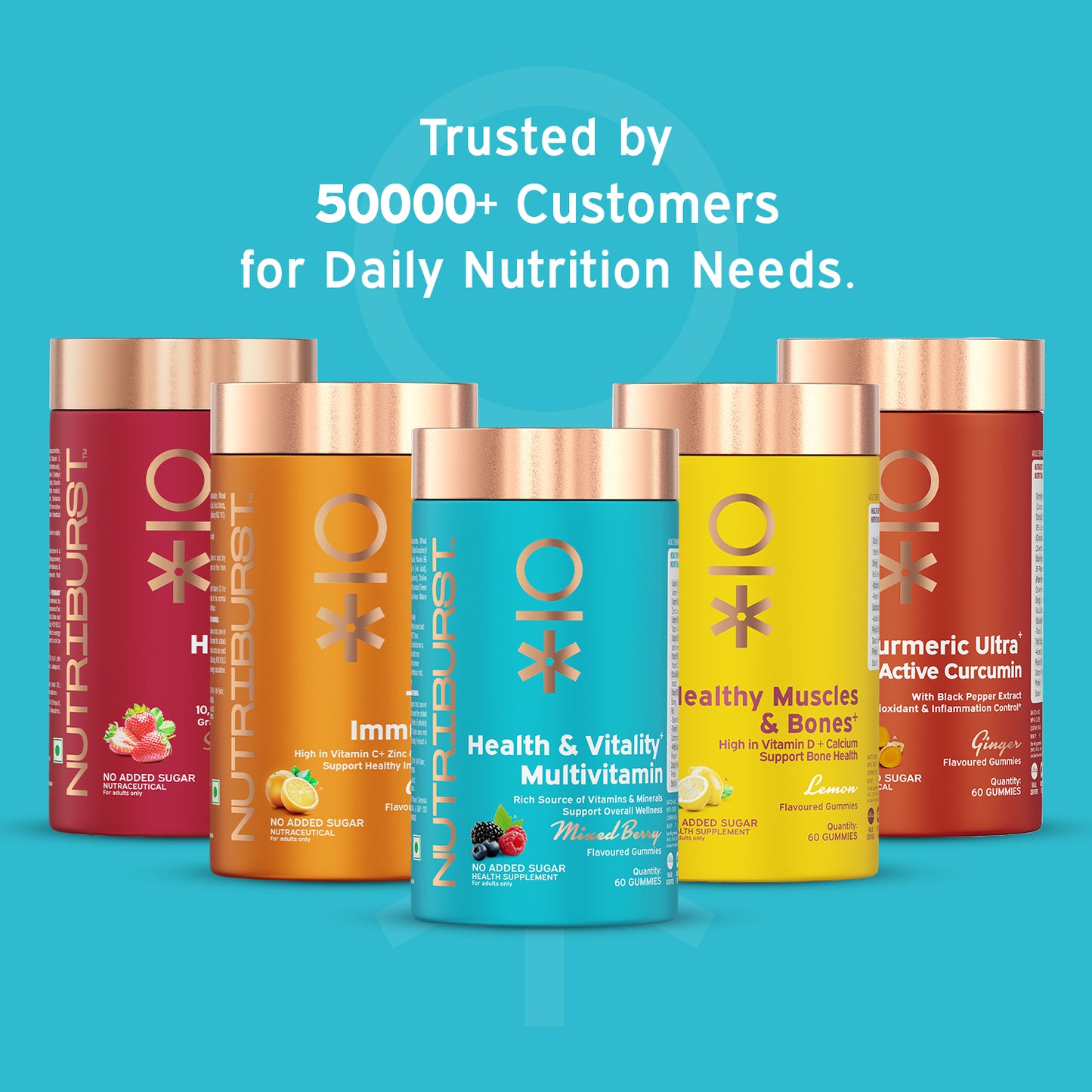 Nutriburst The Resilience Booster - Hair Skin & Nails and Health and Vitality Gummies Combo