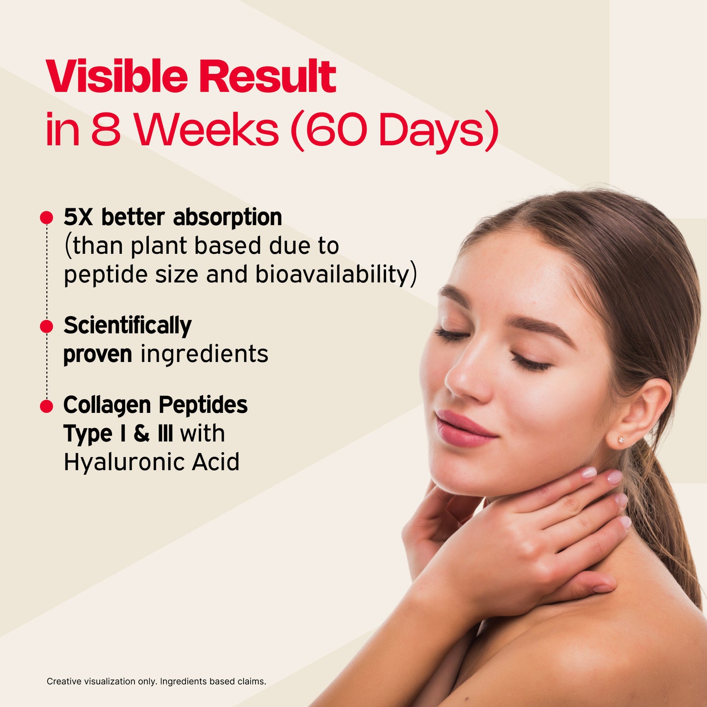 Nutriburst Pure Japanese Marine Collagen Peptides Supplement for Skin, Hair, Nails & Joints with Shaker | Clinically Proven Ingredient | High Absorption 8 gms Collagen, 100 gms