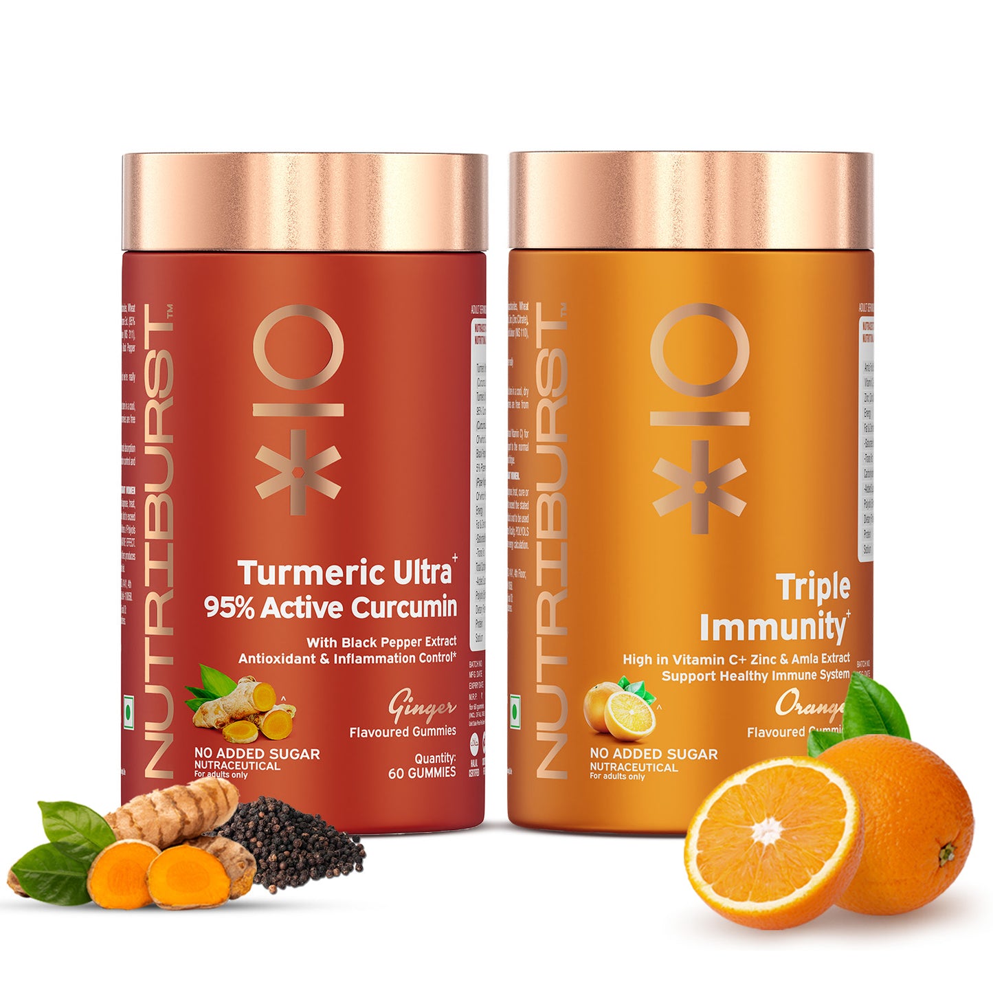 Nutriburst The Vitality Booster - Turmeric Ultra and Triple Immunity Gummies ComboThe Vitality Booster