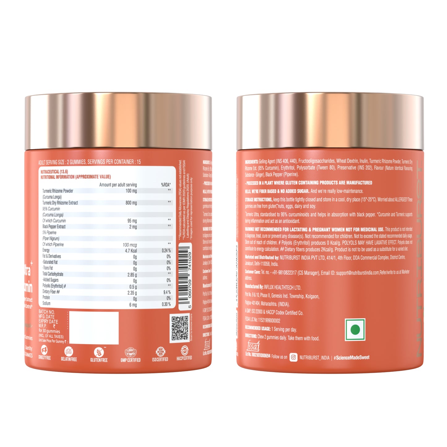 Nutriburst Turmeric Ultra Gummies for Anti-Inflammation, Joint Health