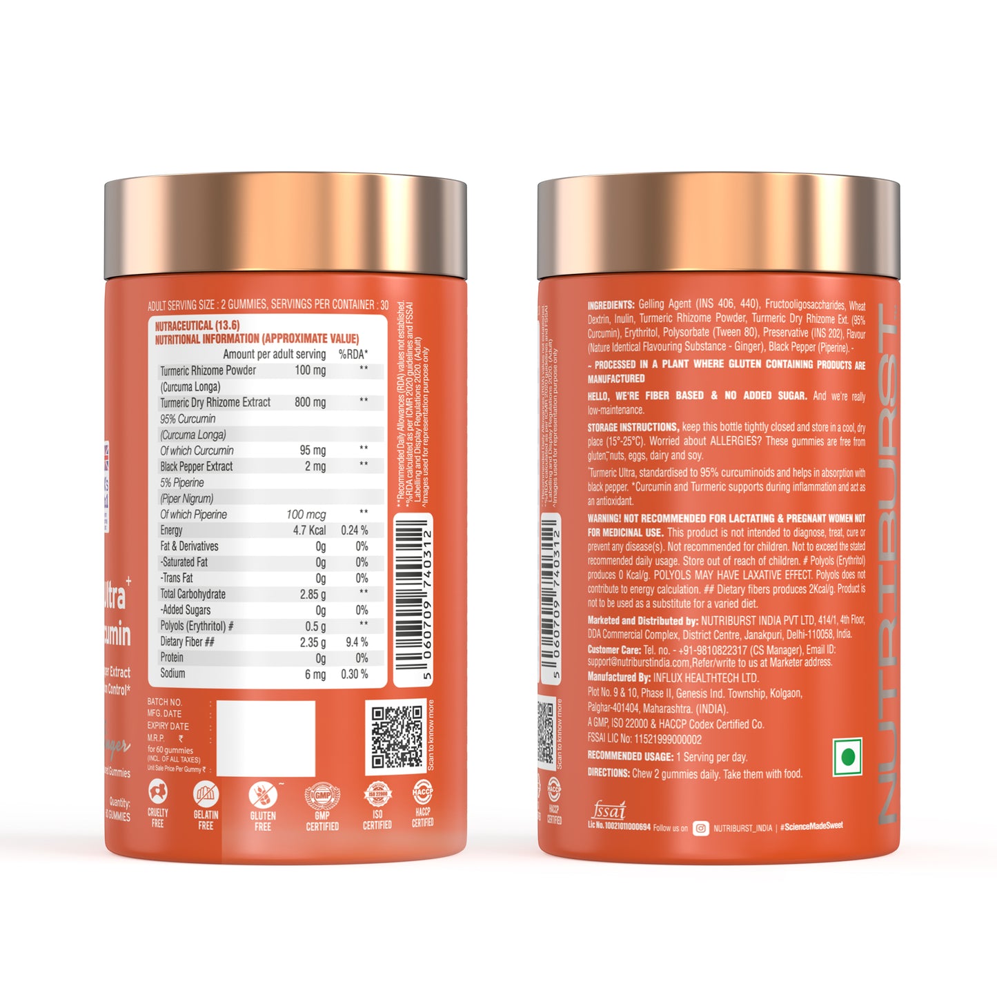 Nutriburst Turmeric Ultra Gummies for Anti-Inflammation, Joint Health