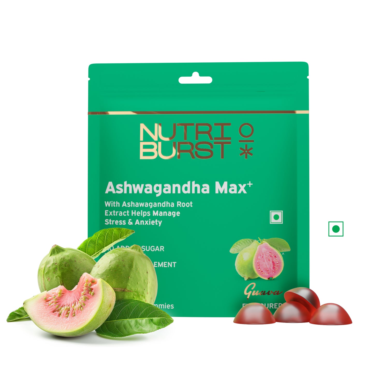 Nutriburst Ashwagandha gummies for stress and anxiety- pack of 3