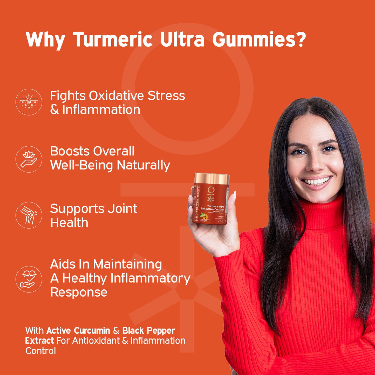 Turmeric Ultra Gummies for Anti-Inflammation, Joint Health by Nutriburst India