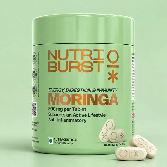 Nutriburst Moringa 500mg – 60 Veg Tablets | Pure & Natural Moringa for Men and Women | Wellness Supports Immunity, Digestion, Energy and Active Lifestyle | Anti-Inflammatory Superfood