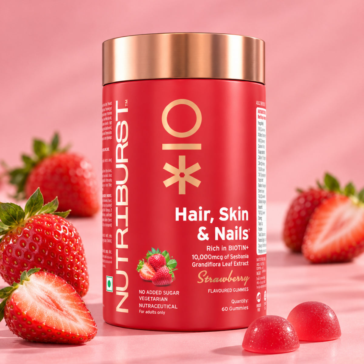 Nutriburst Hair, Skin & Nails Growth Gummies with Biotin