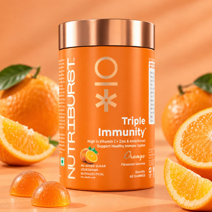 Nutriburst Triple Immunity Gummies with Vitamin C, Zinc & Amla