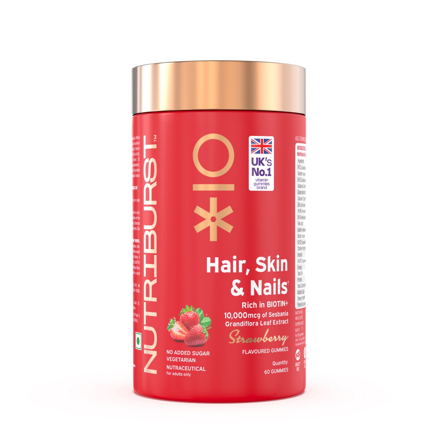 Nutriburst Hair, Skin & Nails Growth Gummies with Biotin