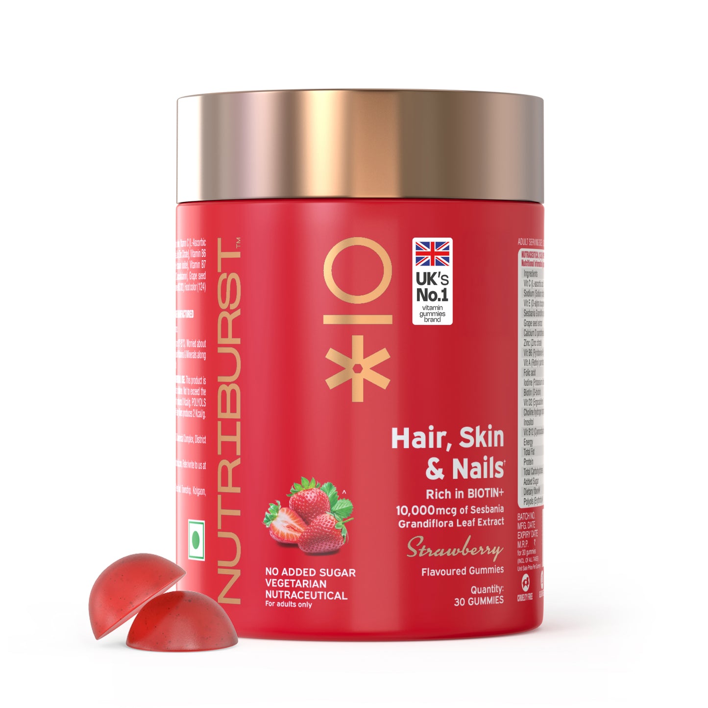 Nutriburst Hair, Skin & Nails Growth Gummies with Biotin