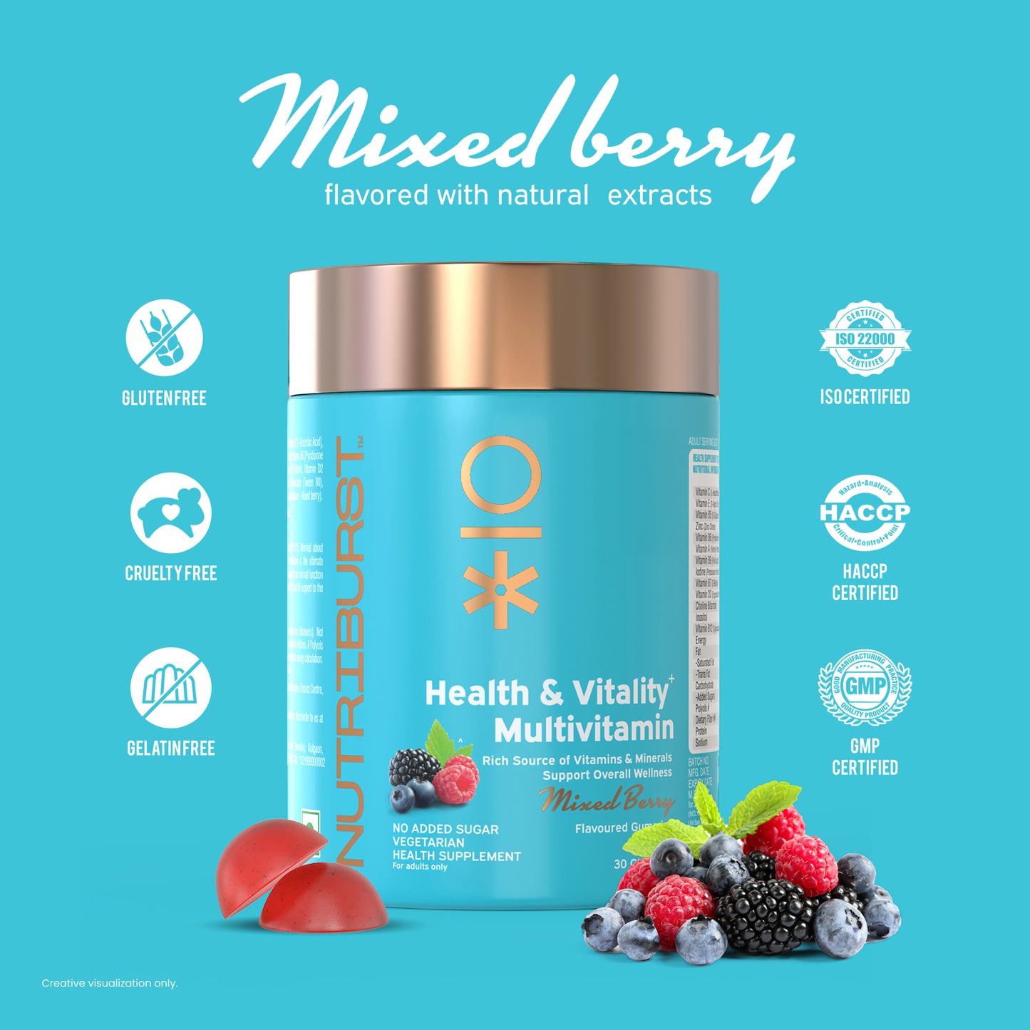 Nutriburst Health & Vitality Multivitamin Gummies for Daily Nutrition