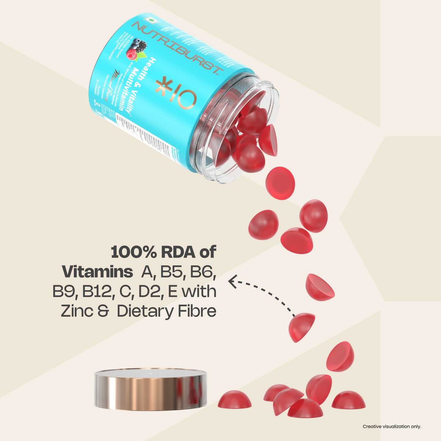 Nutriburst Health & Vitality Multivitamin Gummies for Daily Nutrition