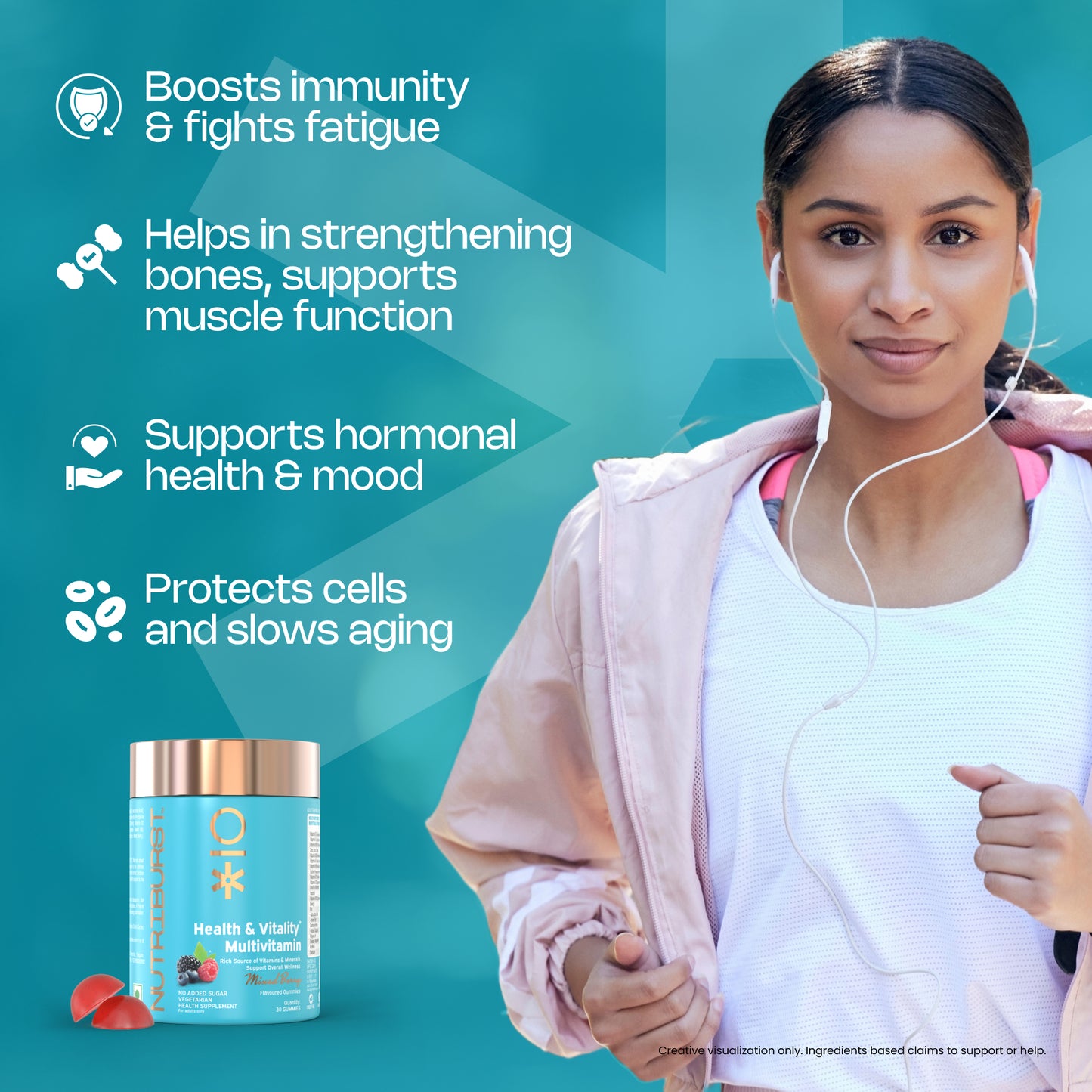 Nutriburst Health & Vitality Multivitamin Gummies for Daily Nutrition