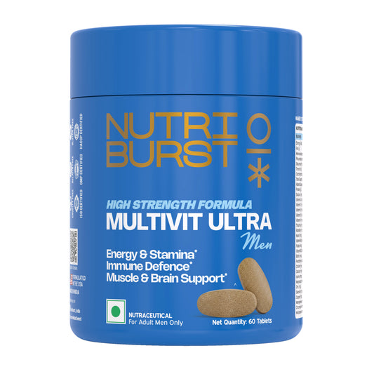 Multivitamin Ultra Tablets for Men | High Strength US Formula | Immunity, Muscle & Brain Support | 60+ Premium Nutrients | Veg Supplement | 60 Tablets