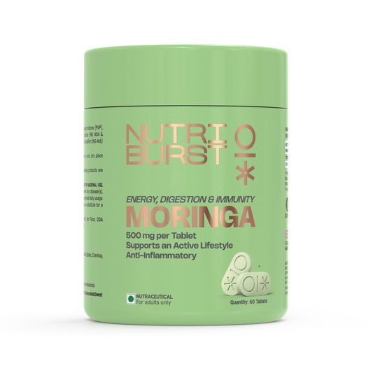 Nutriburst Moringa 500mg – 60 Veg Tablets | Pure & Natural Moringa for Men and Women | Wellness Supports Immunity, Digestion, Energy and Active Lifestyle | Anti-Inflammatory Superfood