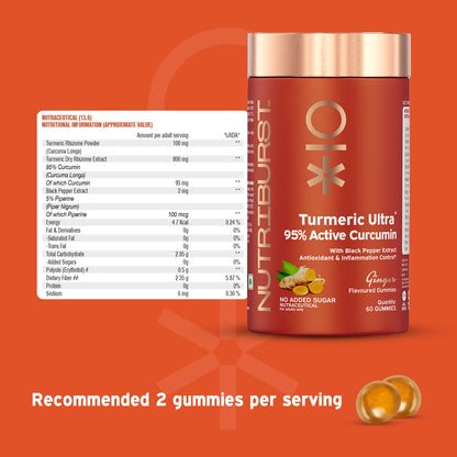 Turmeric Ultra Gummies for Anti-Inflammation, Joint Health by Nutriburst India