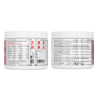 Nutriburst Pure Japanese Marine Collagen Peptides Supplement for Skin, Hair, Nails & Joints with Shaker | Clinically Proven Ingredient | High Absorption 8 gms Collagen, 100 gms