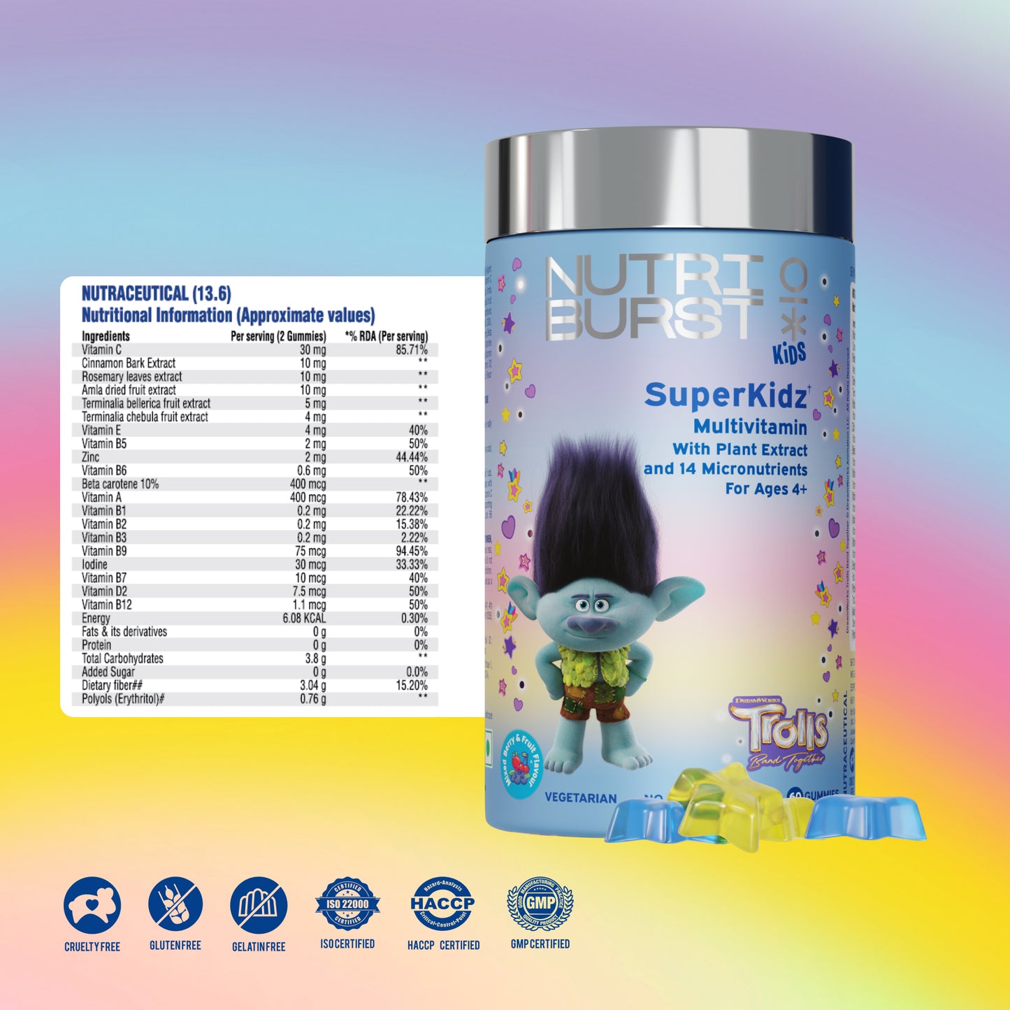 Nutriburst Super Kidz Trolls Gummies