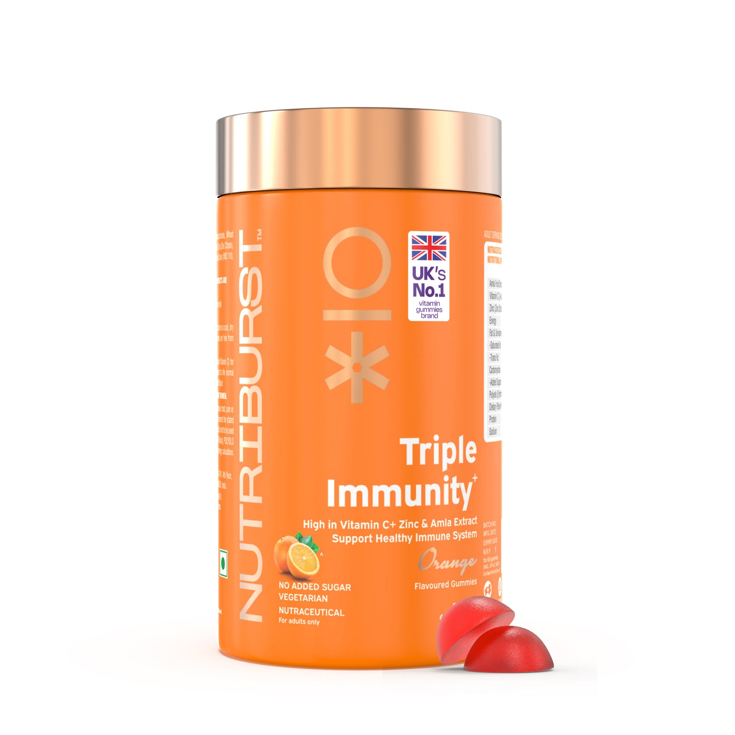 Nutriburst Triple Immunity Gummies with Vitamin C, Zinc & Amla