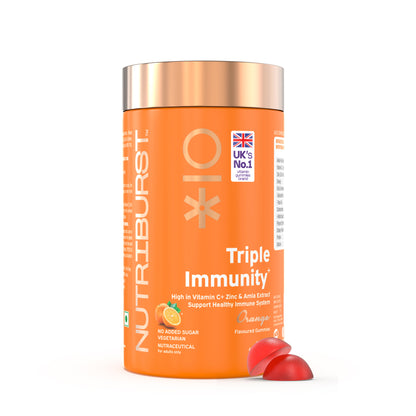 Nutriburst Triple Immunity Gummies with Vitamin C, Zinc & Amla