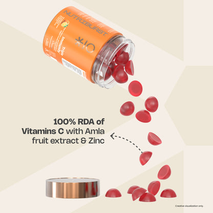 Nutriburst Triple Immunity Gummies with Vitamin C, Zinc & Amla