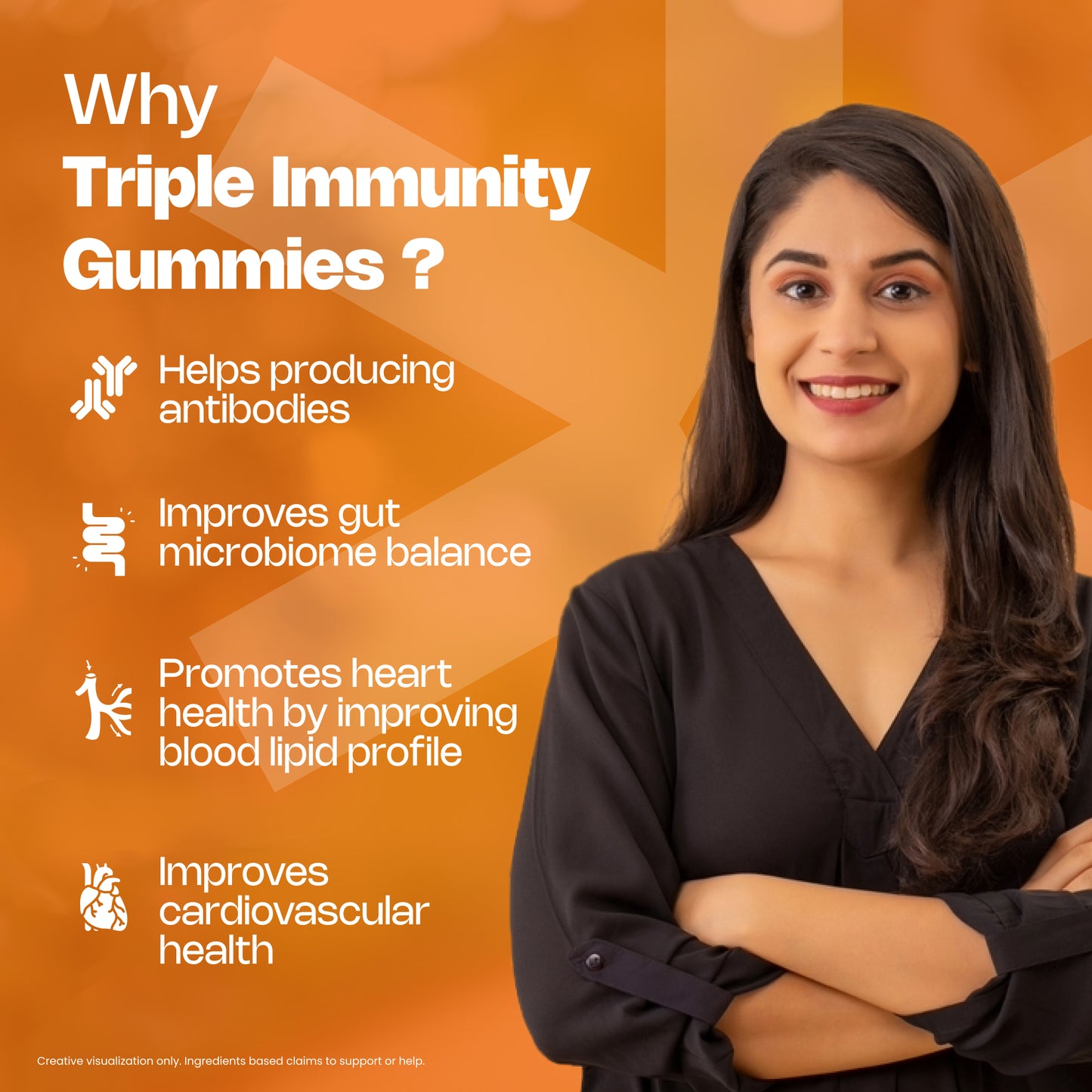 Nutriburst Triple Immunity Gummies with Vitamin C, Zinc & Amla