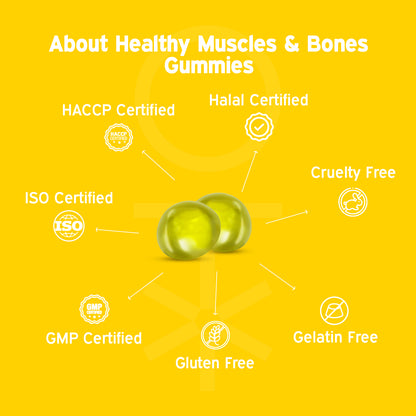 Healthy Muscles & Bones Gummies with Vitamin D2 & Calcium by Nutriburst India